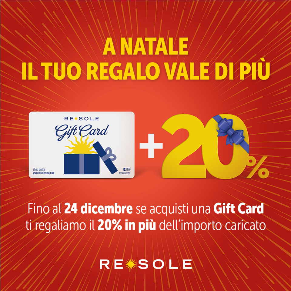  Da Re Sole +20% per acquisto GIFT CARD e tante IDEE REGALO!